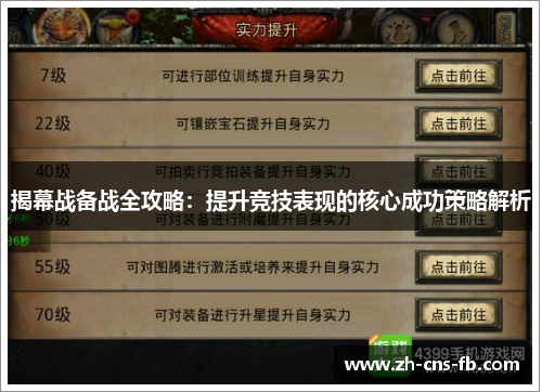 揭幕战备战全攻略：提升竞技表现的核心成功策略解析